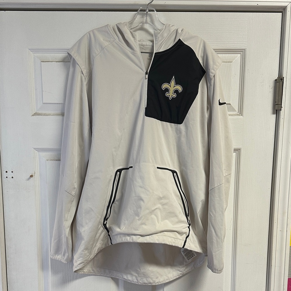 Nike White and Black Saints Jacket